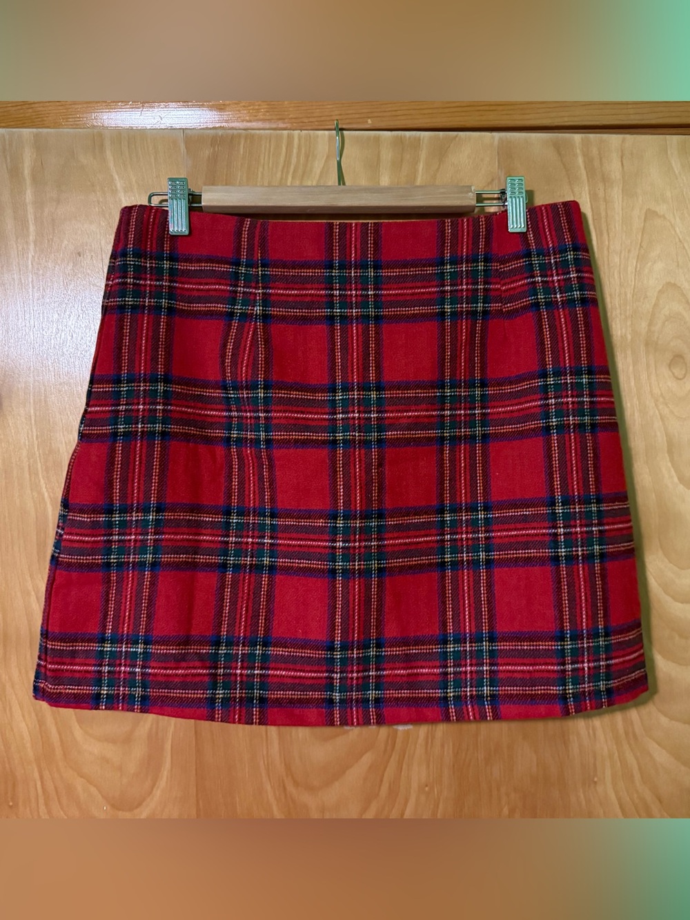Pink Lily Red Tartan Mini Skirt